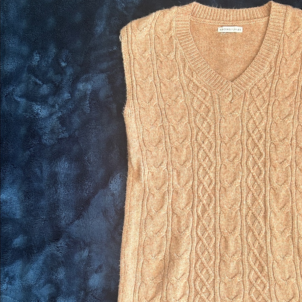 Sincerely Jules Tan Knit Sweater Vest